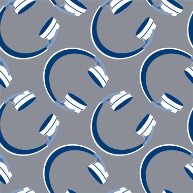 Kare arkaplan, kare, fayans ve kulaklıklarda pürüzsüz desen. Bir web sitesi, mobil uygulama veya blog için duvar kağıtları tekstil paketleme arka planı. müzik, podcast, ses, dinle