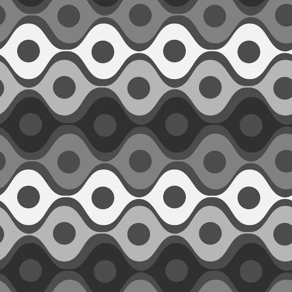 Bezešvé Vzory Nekonečná Textura Ilustrace Čtvercovém Pozadí Stylizované Vlny Kruhy — Stockový vektor