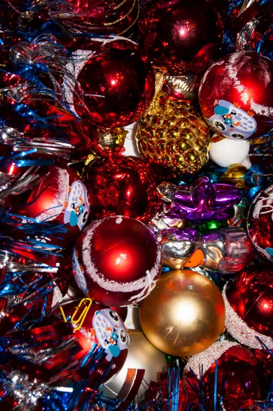 Beyaz Arka Planda Yeni Yıl Oyuncakları Çeşitli Şeyler Noel Noel — Stok fotoğraf