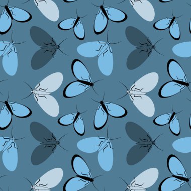 Kusursuz desen, sonsuz doku kare arkaplandaki illüstrasyon, stilize güveler, grafikler. Yaz, böcekler, dayanılmaz yaşam kolaylığı. Tasarım ögeleri - Not defterlerinin, mobil uygulamaların, sitelerin kapaklarının dekorasyonu - Duvar kağıtları, tekstil, pac