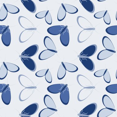 Kusursuz desen, sonsuz doku kare arkaplandaki illüstrasyon, stilize güveler, grafikler. Yaz, böcekler, dayanılmaz yaşam kolaylığı. Tasarım ögeleri - Not defterlerinin, mobil uygulamaların, sitelerin kapaklarının dekorasyonu - Duvar kağıtları, tekstil, pac