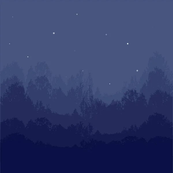 Illustration Fyrkantig Bakgrund Starry Night Surrealistiskt Bakgrund Designelement För Design — Stock vektor