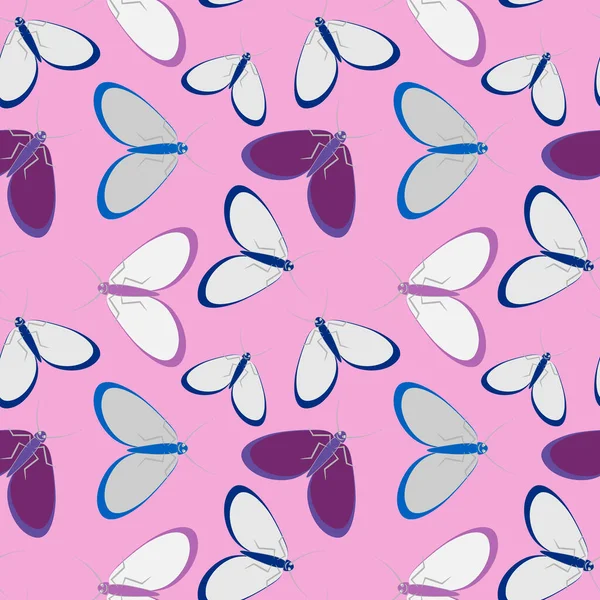 Kusursuz desen, sonsuz doku kare arkaplandaki illüstrasyon, stilize güveler, grafikler. Yaz, böcekler, dayanılmaz yaşam kolaylığı. Tasarım ögeleri - Not defterlerinin, mobil uygulamaların, sitelerin kapaklarının dekorasyonu - Duvar kağıtları, tekstil, pac