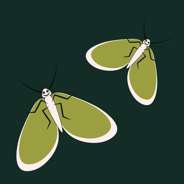 Nahtloses Muster Illustration Auf Quadratischem Hintergrund Ein Paar Glücklicher Motten — Stockvektor