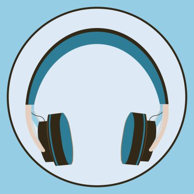 Kare arkaplan, kare, fayans, kulaklık. Kitapların, defterlerin, kartpostalların, iç malzemelerin tasarımı için tasarım öğesi. müzik, podcast, ses, dinle