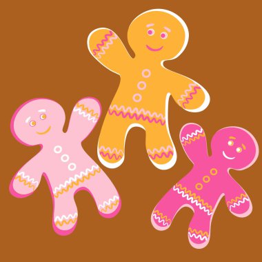 Çizim kare arka plan, zencefilli çörek adam, şenlikli kıvırcık kurabiye. Kitapların, defterlerin, kartpostalların, iç malzemelerin tasarımı için tasarım öğesi. Duvar kağıtları, tekstil, ambalaj, bir web sitesi için arka plan, mobil uygulama veya blog. Yiyecek, d