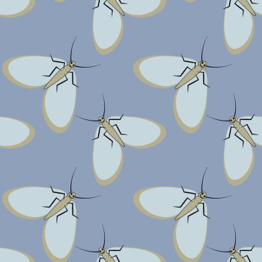 Kusursuz desen, sonsuz doku kare arkaplandaki illüstrasyon, stilize güveler, grafikler. Yaz, böcekler, dayanılmaz yaşam kolaylığı. Tasarım ögeleri - Not defterlerinin, mobil uygulamaların, sitelerin kapaklarının dekorasyonu - Duvar kağıtları, tekstil, pac