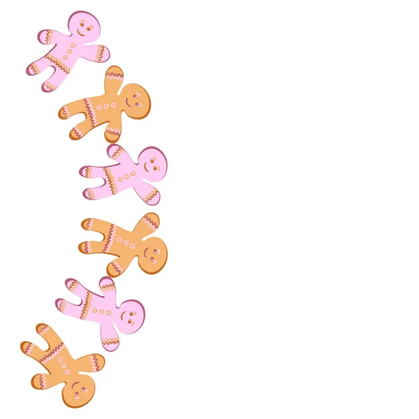 Ілюстрація Квадратному Фоні Рамка Імбирного Печива Пряники Дизайн Елемент Дизайну — стоковий вектор