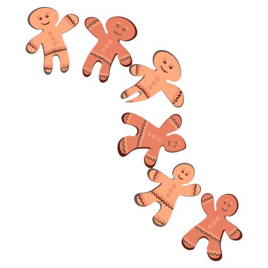 Kare arkaplanda bir resim - zencefilli kurabiye çerçevesi. Zencefilli kurabiye adamlar. Kitapların, defterlerin, kartpostalların, iç malzemelerin tasarımı için tasarım öğesi. Tatlılar, tatlı, tatil, yeni yıl, Noel