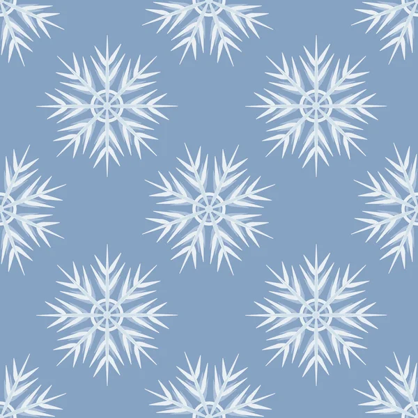 Ένα Απρόσκοπτο Μοτίβο Ένα Τετράγωνο Φόντο Είναι Νιφάδες Χιονιού Στοιχείο — Διανυσματικό Αρχείο