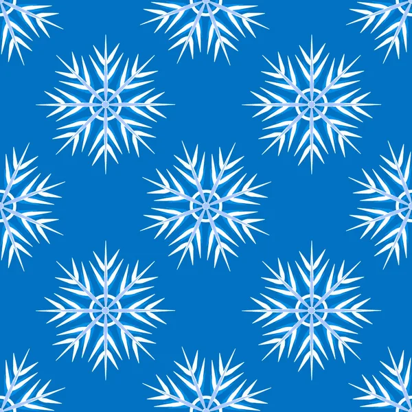 Een Naadloos Patroon Een Vierkante Achtergrond Zijn Sneeuwvlokken Design Element — Stockvector