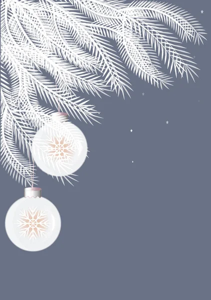 A4形式のイラスト トウヒの枝 新年カード ノートブック ポストカード インテリアアイテムのデザイン要素 お正月とクリスマス お祝い — ストックベクタ