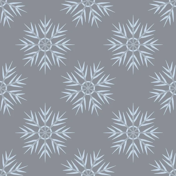 正方形の背景にシームレスなパターンは雪片です ノートブック ポストカード インテリアアイテムのデザイン要素 ウェブサイト モバイルアプリケーションやブログの背景 雪冬吹雪 — ストックベクタ