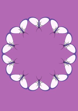 A4 formatında resim - güve çerçeveleri. Kitapların, defterlerin, kartpostalların, iç ürünlerin, mobil uygulamaların tasarımı için tasarım ögesi. Kelebekler, uçuş, hafiflik, böcekler, yaz