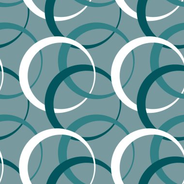 Kare arkaplandaki resimsiz desen - halkalar renklidir. Tasarım elemanı. Duvar kağıtları, tekstil, ambalaj, bir web sitesi için arka plan, mobil uygulama veya blog. Soyutlama. Geometri, minimalizm