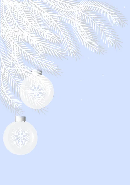 A4形式のイラスト トウヒの枝 新年カード ノートブック ポストカード インテリアアイテムのデザイン要素 お正月とクリスマス お祝い — ストックベクタ