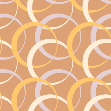 Kare arkaplandaki resimsiz desen - halkalar renklidir. Tasarım elemanı. Duvar kağıtları, tekstil, ambalaj, bir web sitesi için arka plan, mobil uygulama veya blog. Soyutlama. Geometri, minimalizm