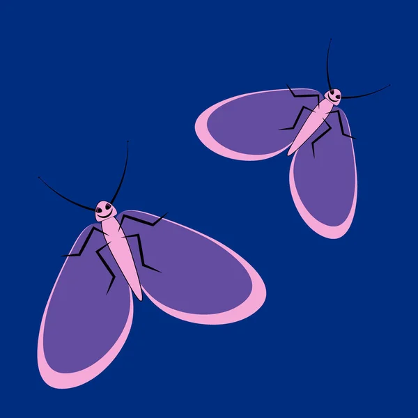 Seamless Pattern Illustration Square Background Pair Happy Moths Flight Valentine — Stock Vector