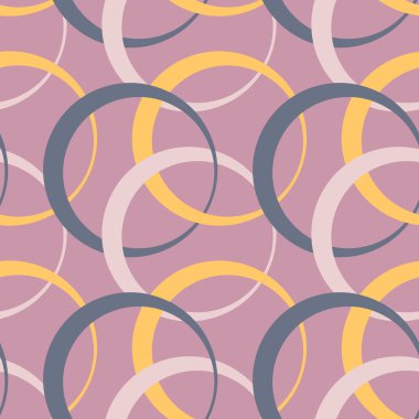 Kare arkaplandaki resimsiz desen - halkalar renklidir. Tasarım elemanı. Duvar kağıtları, tekstil, ambalaj, bir web sitesi için arka plan, mobil uygulama veya blog. Soyutlama. Geometri, minimalizm