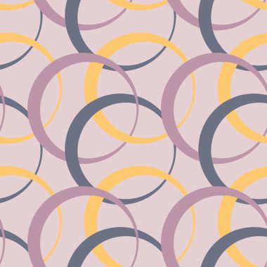 Kare arkaplandaki resimsiz desen - halkalar renklidir. Tasarım elemanı. Duvar kağıtları, tekstil, ambalaj, bir web sitesi için arka plan, mobil uygulama veya blog. Soyutlama. Geometri, minimalizm