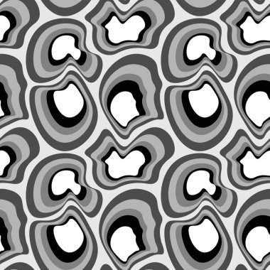 Kare arkaplandaki çizimsiz desen - asimetrik fantezi noktaları - moleküller, taşlar veya hayvan soyutlamasının kabuğu. Tasarım elemanı. Duvar kağıtları, tekstil, ambalaj, bir web sitesi için arka plan, mobil uygulama veya blog.