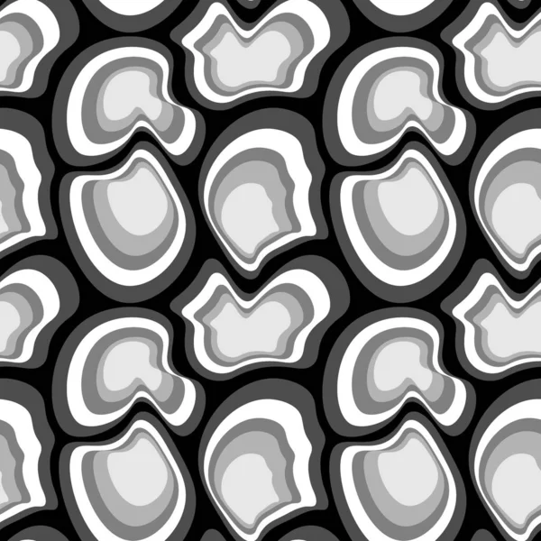 Kare arkaplandaki çizimsiz desen - asimetrik fantezi noktaları - moleküller, taşlar veya hayvan soyutlamasının kabuğu. Tasarım elemanı. Duvar kağıtları, tekstil, ambalaj, bir web sitesi için arka plan, mobil uygulama veya blog.