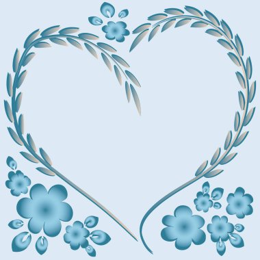 Kare arkaplanda resim deseni - çerçeve - kalp ve çiçekler - Sevgililer Günü için kartpostal, Aziz Valentine. Kitapların, defterlerin, kartpostalların, iç malzemelerin dizayn unsurları. Hediye, aşk, bahar, bitkiler, monokrom, minimalizm, grafikler