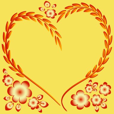 Kare arkaplanda resim deseni - çerçeve - kalp ve çiçekler - Sevgililer Günü için kartpostal, Aziz Valentine. Kitapların, defterlerin, kartpostalların, iç malzemelerin dizayn unsurları. Hediye, aşk, bahar, bitkiler, monokrom, minimalizm, grafikler