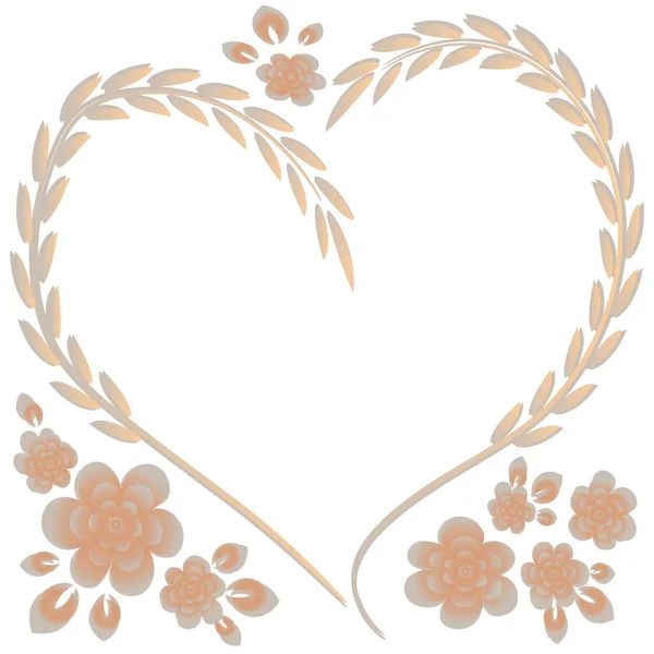 Ilustracja Wzór Kwadratowym Tle Ramka Serce Kwiaty Pocztówka Walentynki Walentynki — Wektor stockowy