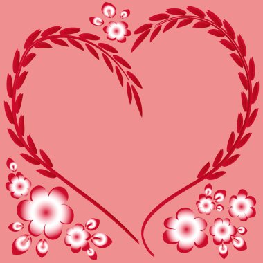 Kare arkaplanda resim deseni - çerçeve - kalp ve çiçekler - Sevgililer Günü için kartpostal, Aziz Valentine. Kitapların, defterlerin, kartpostalların, iç malzemelerin dizayn unsurları. Hediye, aşk, bahar, bitkiler, monokrom, minimalizm, grafikler