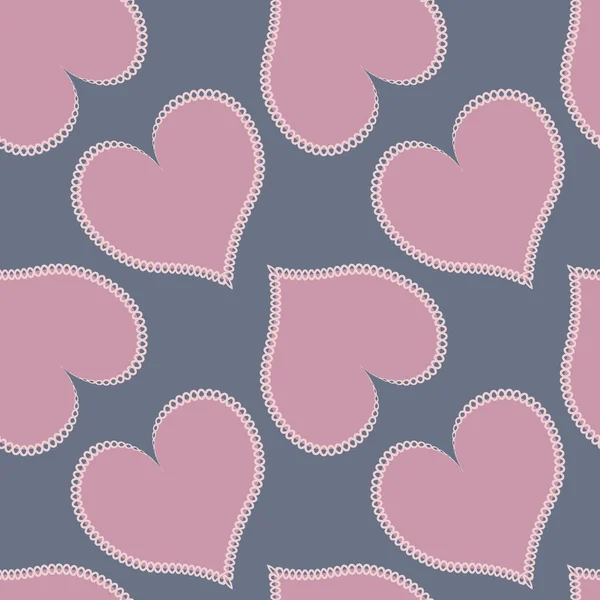 Illustration Seamless Pattern Square Background Hearts Made Fabric Patchwork Sewing — Vetor de Stock