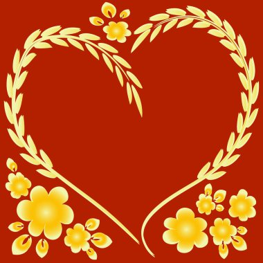 Kare arkaplanda resim deseni - çerçeve - kalp ve çiçekler - Sevgililer Günü için kartpostal, Aziz Valentine. Kitapların, defterlerin, kartpostalların, iç malzemelerin dizayn unsurları. Hediye, aşk, bahar, bitkiler, monokrom, minimalizm, grafikler