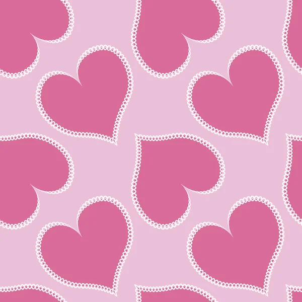 Illustration Seamless Pattern Square Background Hearts Made Fabric Patchwork Sewing —  Vetores de Stock