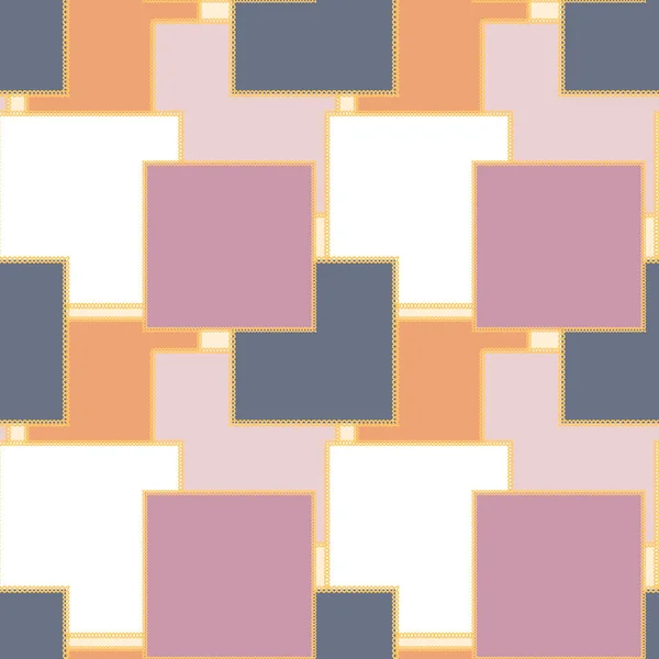 Nahtloses Muster Auf Quadratischem Hintergrund Patchwork Steppdecke Gestaltungselemente Von Büchern — Stockvektor