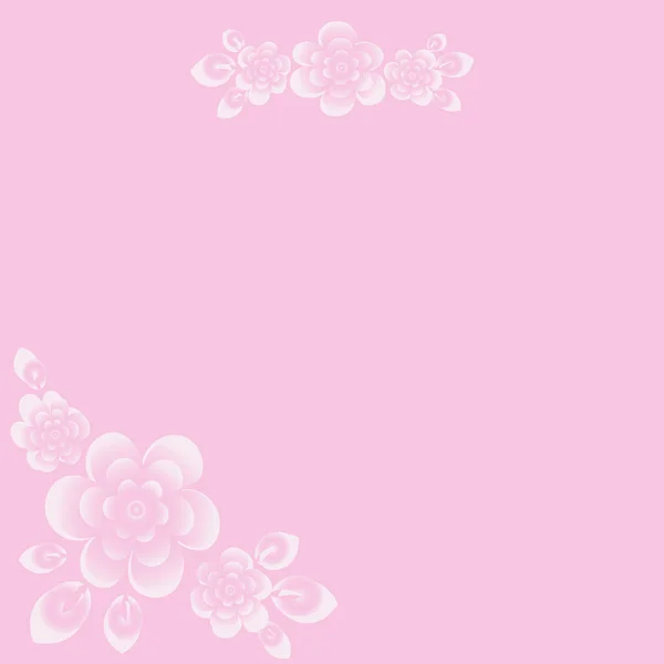 Illustration Square Background Frame Congratulations Card Monochrome Flowers Leaves Design — 图库矢量图片