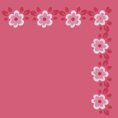 Kare arkaplanda bir resim - fayans ya da mendil, çiçek çerçevesi, kare. Kitapların, defterlerin, kartpostalların, iç malzemelerin dizayn unsurları. Bitkiler