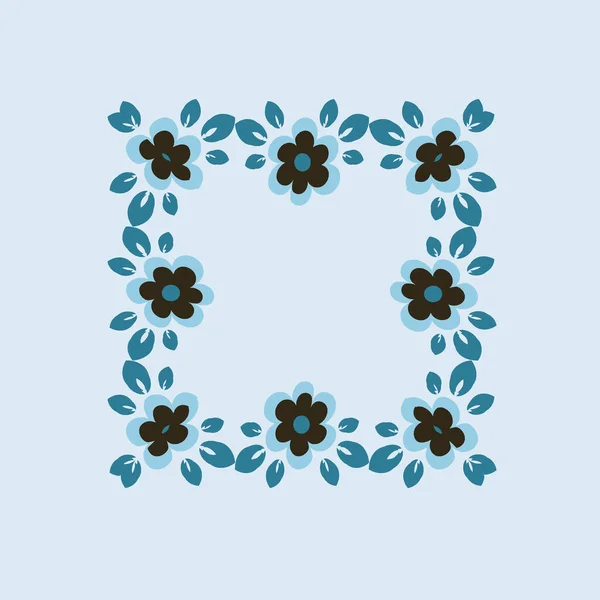 Ілюстрація Квадратному Тлі Плитка Або Носовичка Рамка Квітів Квадрат Дизайнерський — стоковий вектор