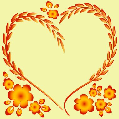 Kare arkaplanda resim deseni - çerçeve - kalp ve çiçekler - Sevgililer Günü için kartpostal, Aziz Valentine. Kitapların, defterlerin, kartpostalların, iç malzemelerin dizayn unsurları. Hediye, aşk, bahar, bitkiler, monokrom, minimalizm, grafikler