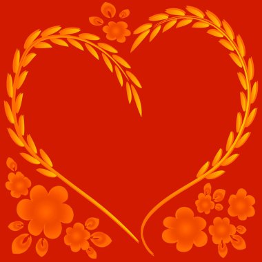 Kare arkaplanda resim deseni - çerçeve - kalp ve çiçekler - Sevgililer Günü için kartpostal, Aziz Valentine. Kitapların, defterlerin, kartpostalların, iç malzemelerin dizayn unsurları. Hediye, aşk, bahar, bitkiler, monokrom, minimalizm, grafikler