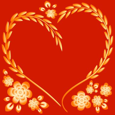 Kare arkaplanda resim deseni - çerçeve - kalp ve çiçekler - Sevgililer Günü için kartpostal, Aziz Valentine. Kitapların, defterlerin, kartpostalların, iç malzemelerin dizayn unsurları. Hediye, aşk, bahar, bitkiler, monokrom, minimalizm, grafikler