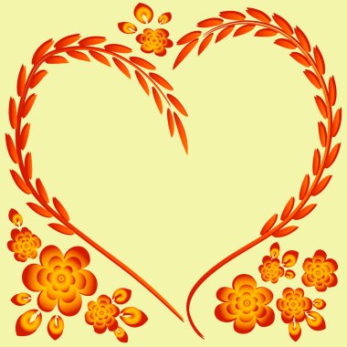 Kare arkaplanda resim deseni - çerçeve - kalp ve çiçekler - Sevgililer Günü için kartpostal, Aziz Valentine. Kitapların, defterlerin, kartpostalların, iç malzemelerin dizayn unsurları. Hediye, aşk, bahar, bitkiler, monokrom, minimalizm, grafikler