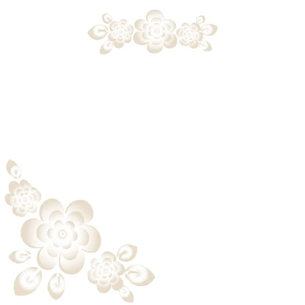 Illustration Square Background Frame Congratulations Card Monochrome Flowers Leaves Design —  Vetores de Stock