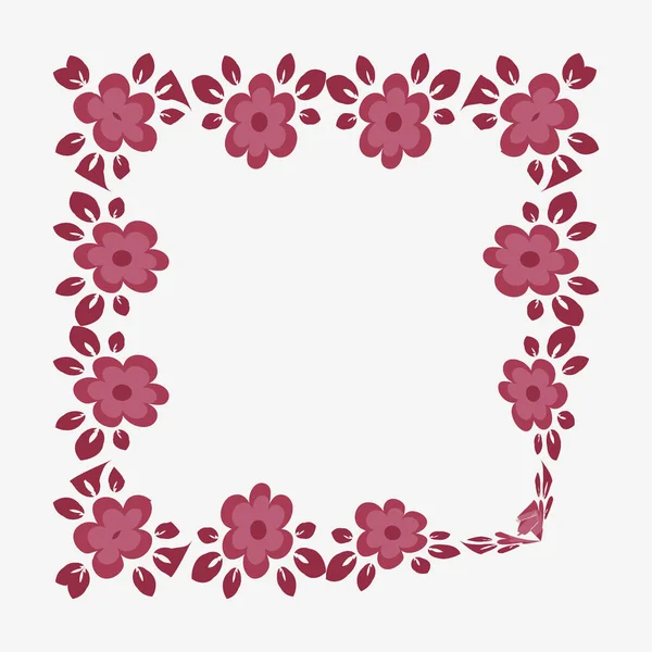 Illustration Square Background Tile Handkerchief Frame Flowers Square Design Element — Vetor de Stock