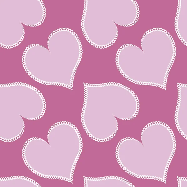 Illustration Seamless Pattern Square Background Hearts Made Fabric Patchwork Sewing — Stockvektor