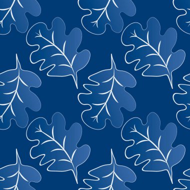 Kare arkaplandaki kusursuz desen - meşe yaprakları - soyutlama, gerçeküstü. Tasarım elemanı. Grafikler, minimalizm. Duvar kağıtları, tekstil, ambalaj, bir web sitesi için arka plan, mobil uygulama veya blog.