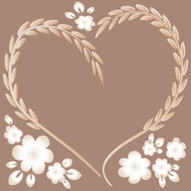 Kare arkaplanda resim deseni - çerçeve - kalp ve çiçekler - Sevgililer Günü için kartpostal, Aziz Valentine. Kitapların, defterlerin, kartpostalların, iç malzemelerin dizayn unsurları. Hediye, aşk, bahar, bitkiler, monokrom, minimalizm, grafikler