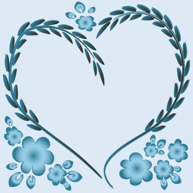 Kare arkaplanda resim deseni - çerçeve - kalp ve çiçekler - Sevgililer Günü için kartpostal, Aziz Valentine. Kitapların, defterlerin, kartpostalların, iç malzemelerin dizayn unsurları. Hediye, aşk, bahar, bitkiler, monokrom, minimalizm, grafikler
