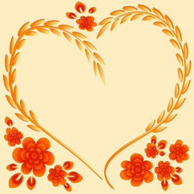 Kare arkaplanda resim deseni - çerçeve - kalp ve çiçekler - Sevgililer Günü için kartpostal, Aziz Valentine. Kitapların, defterlerin, kartpostalların, iç malzemelerin dizayn unsurları. Hediye, aşk, bahar, bitkiler, monokrom, minimalizm, grafikler