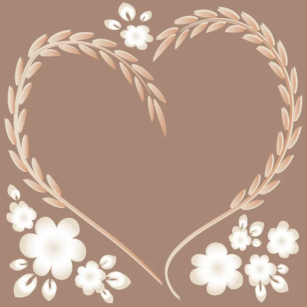 Ilustracja Wzór Kwadratowym Tle Ramka Serce Kwiaty Pocztówka Walentynki Walentynki — Wektor stockowy