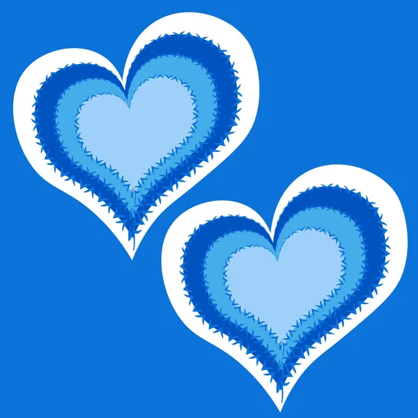 Ilustrace Čtvercovém Pozadí Chladná Srdce Dvě Abstraktní Srdce Mrazu Grafika — Stockový vektor